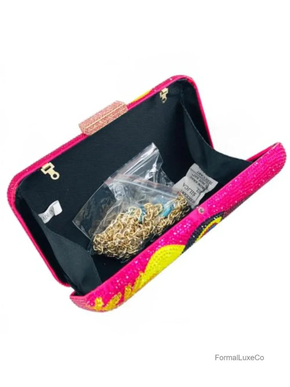 Toucan Bird Crystal Clutch Purse Evening Minaudiere Rhinestone Handbag